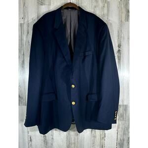 Coppley Mens Blazer Sport Coat Size 56T Navy Blue 100% Wool Union Made Canada